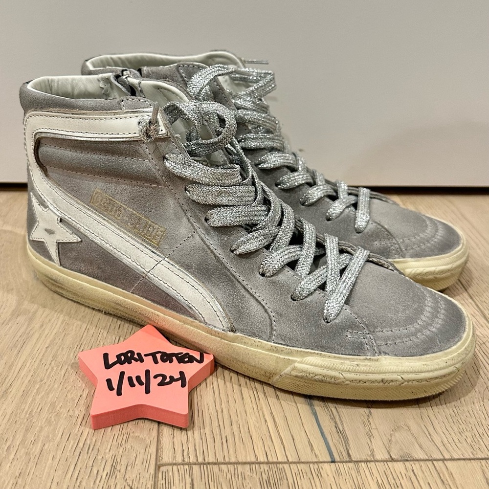 Golden Goose Grey Suede Slides Size 38